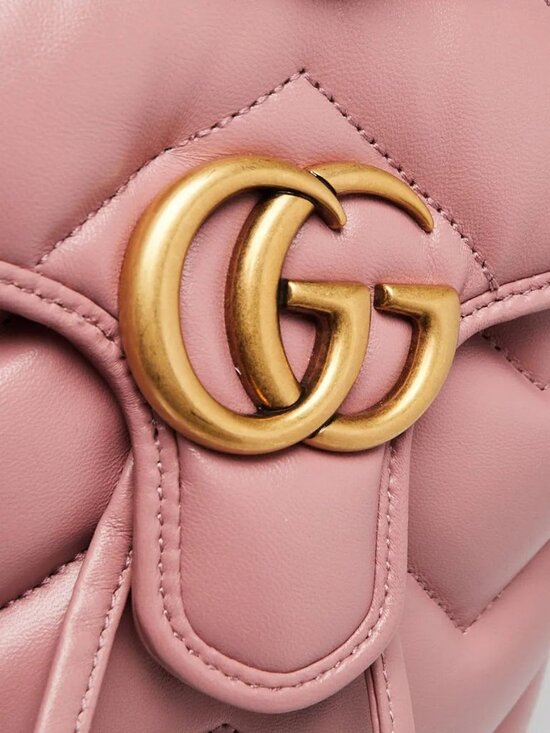 Gucci Pink Quilted Leather Marmont Backpack Bag main image 9